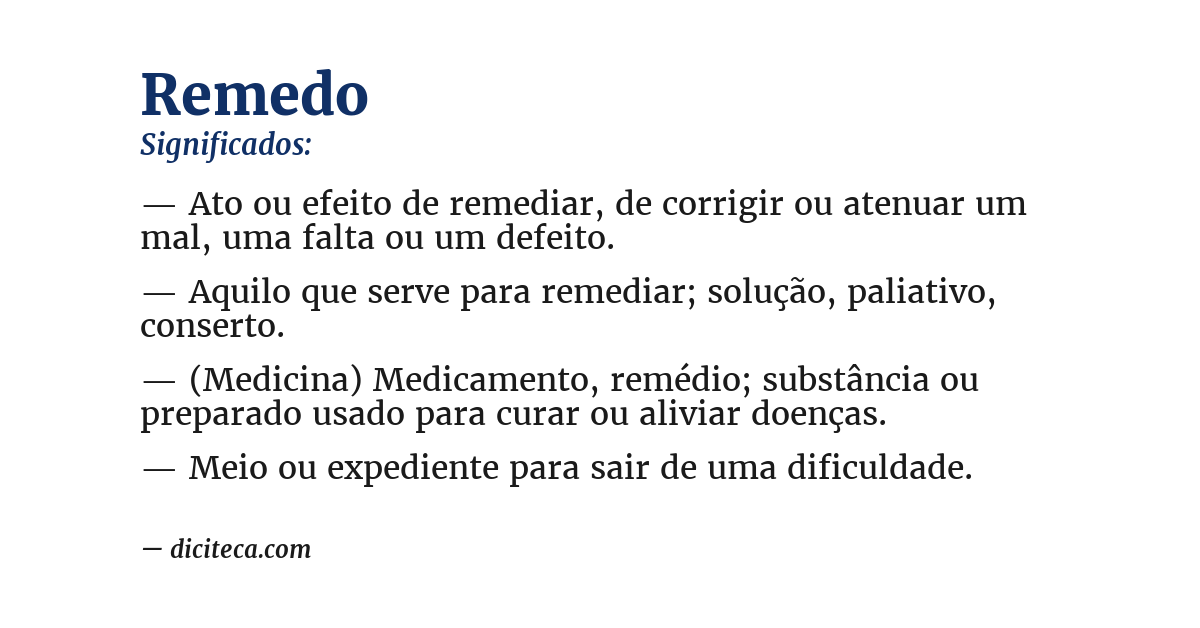 Significado de remedo