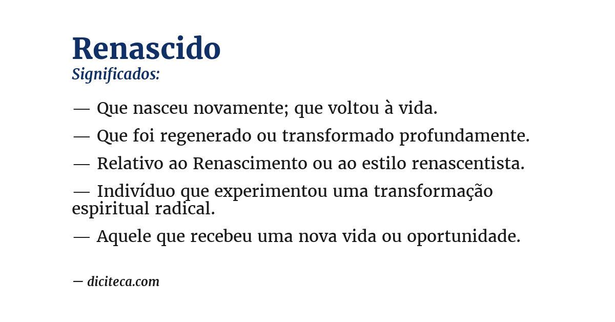Significado de renascido