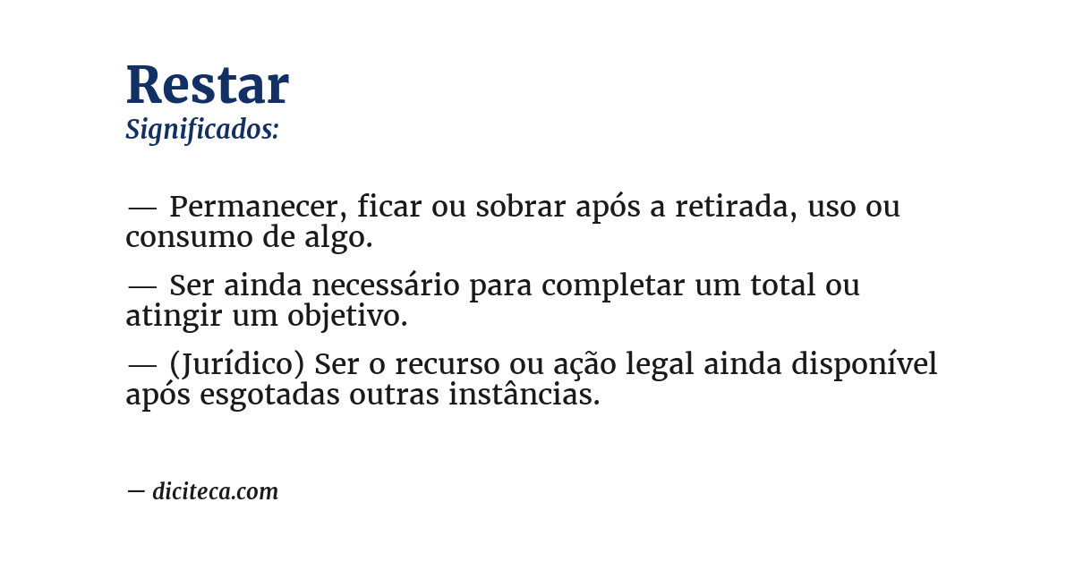 Significado de restar