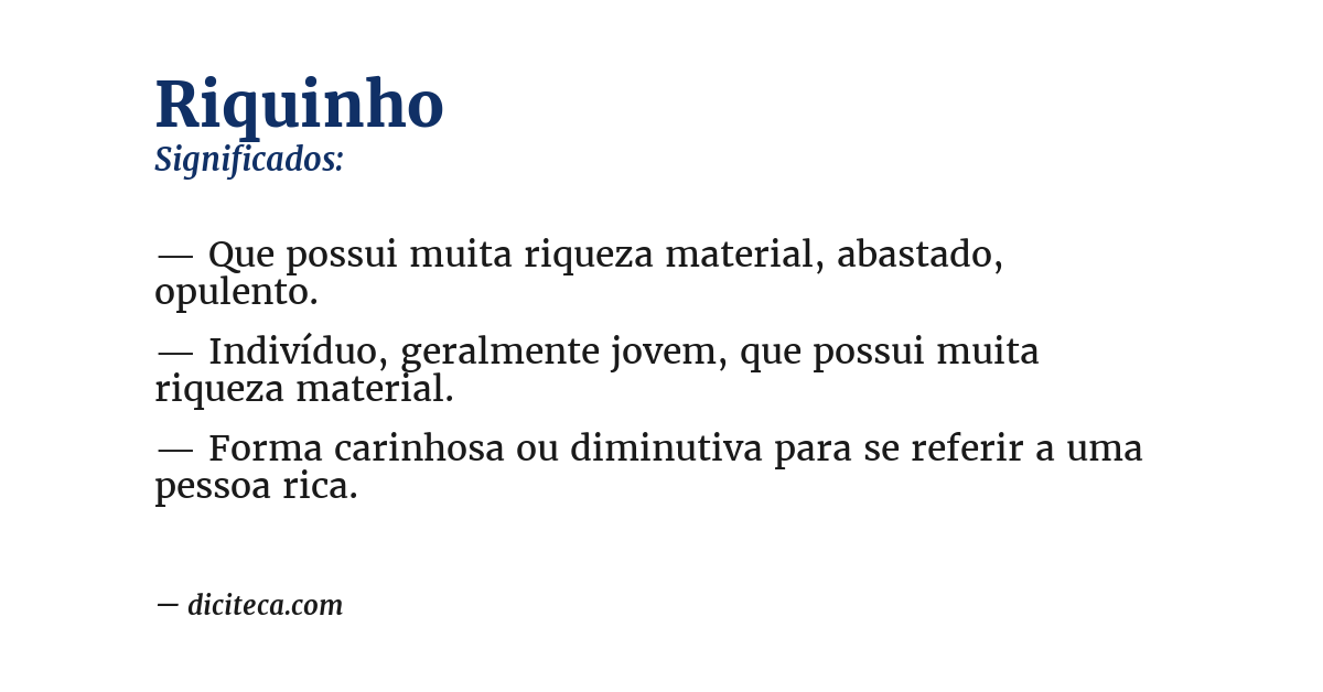 Significado de riquinho
