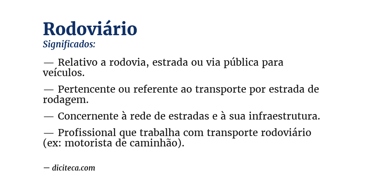 Significado de rodoviário