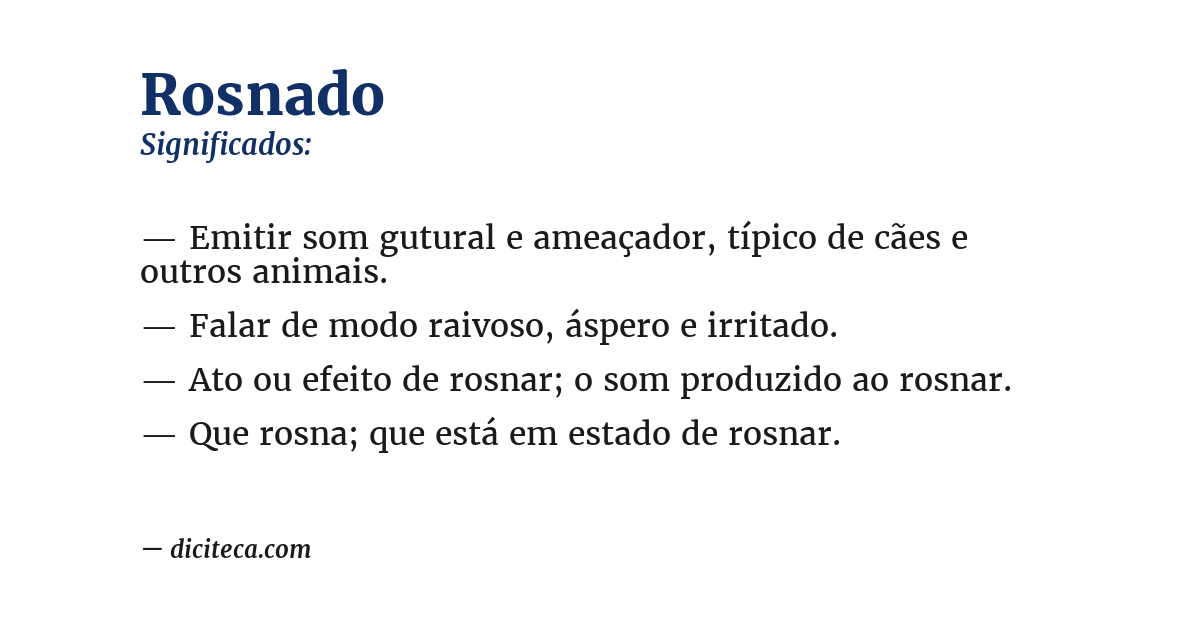 Significado de rosnado