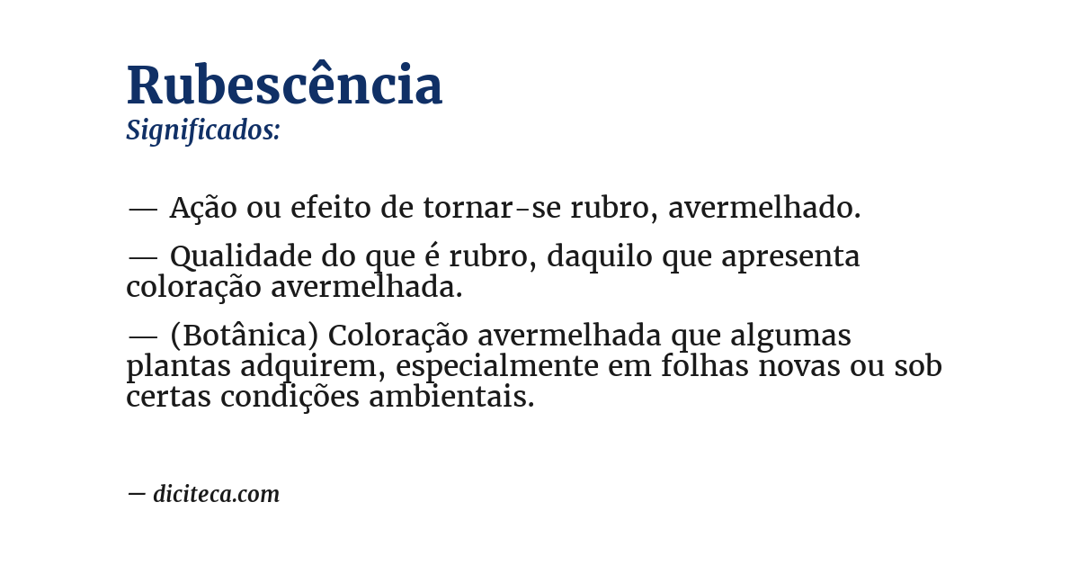 Significado de rubescência