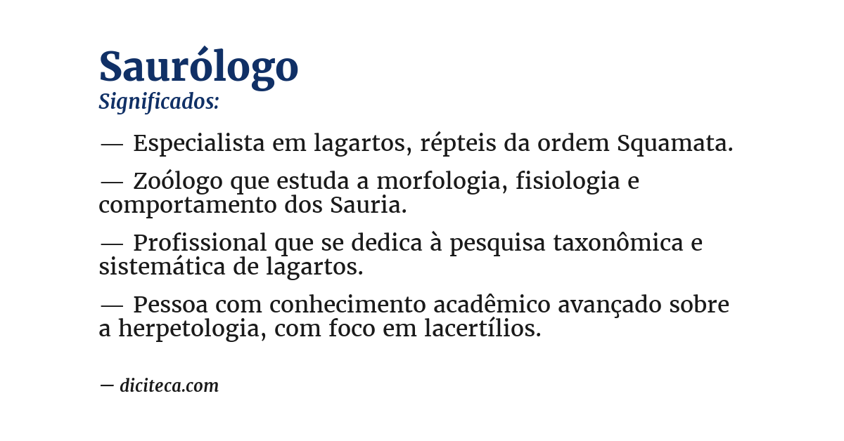 Significado de saurólogo