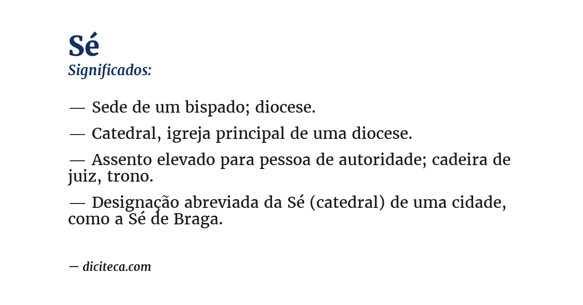 Significado de sé