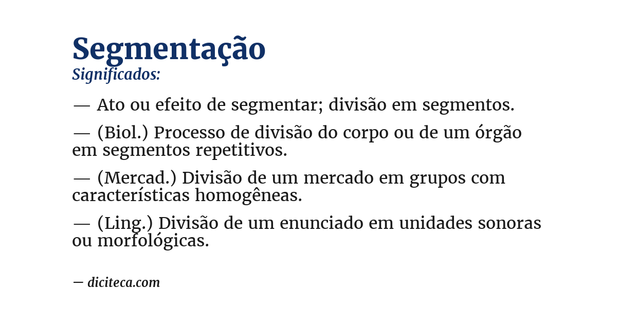Significado de segmentação