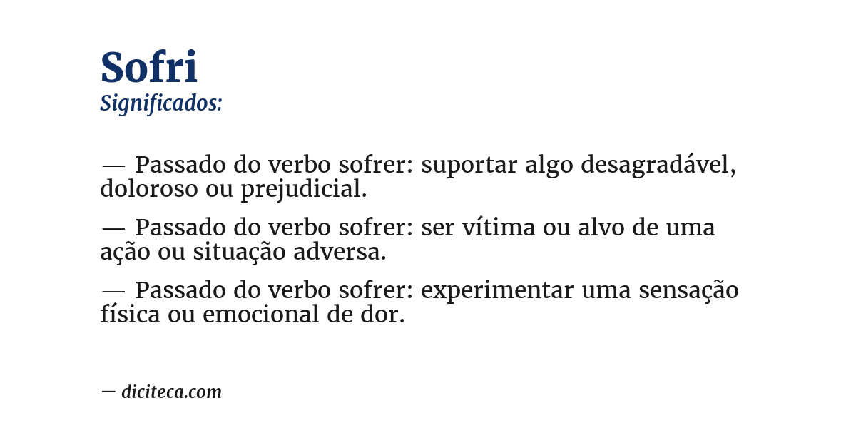 Significado de sofri