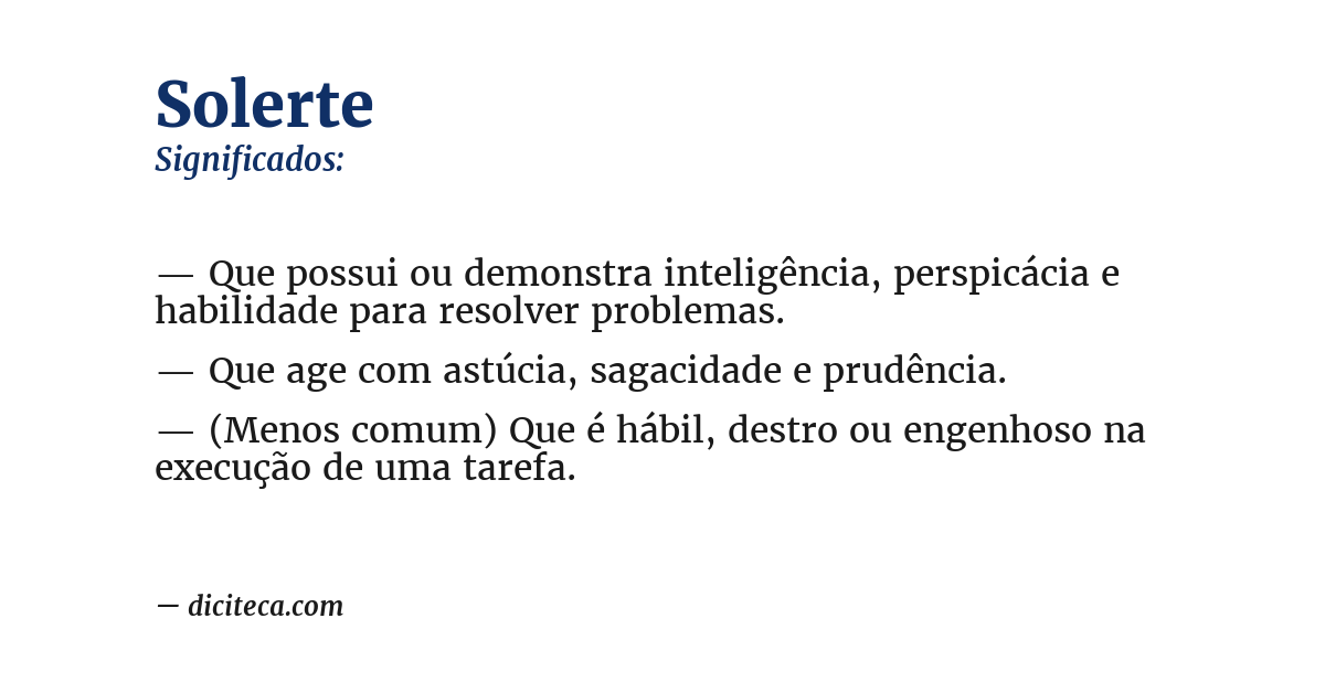 Significado de solerte