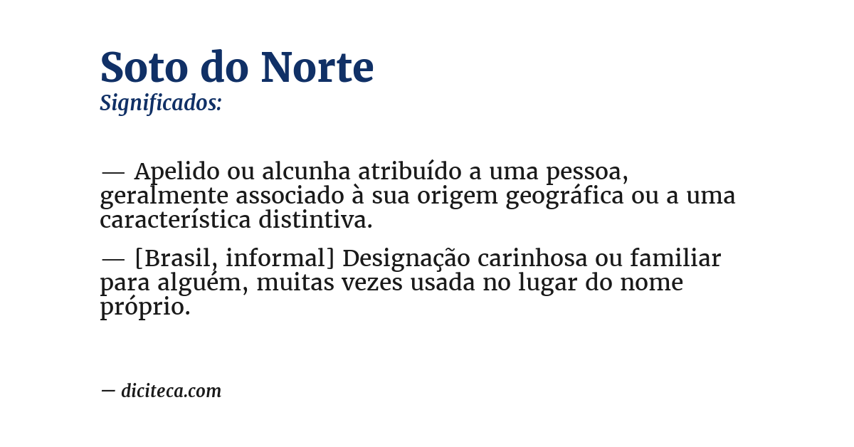 Significado de soto do norte