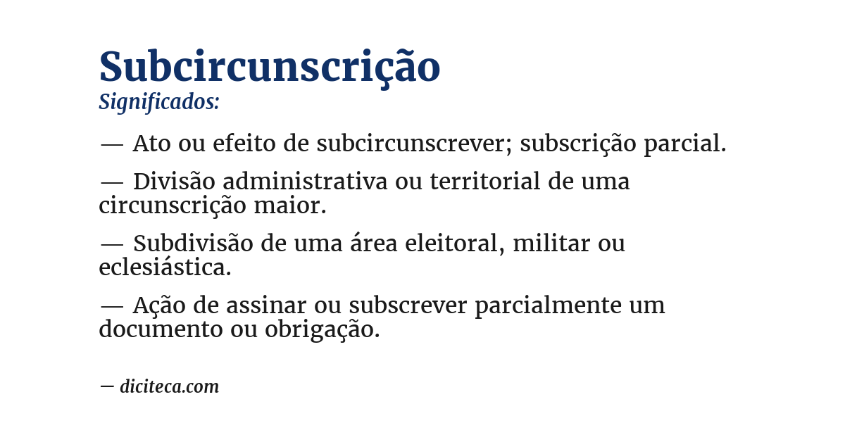 Significado de subcircunscrição