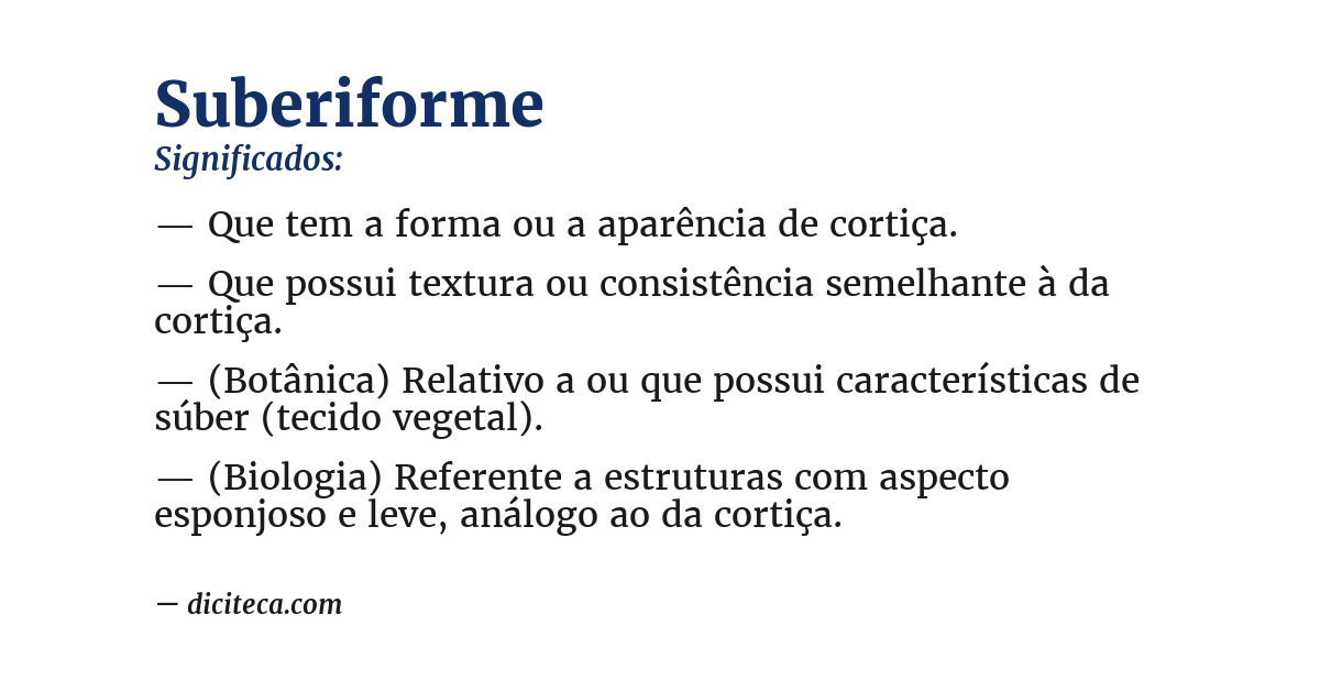 Significado de suberiforme