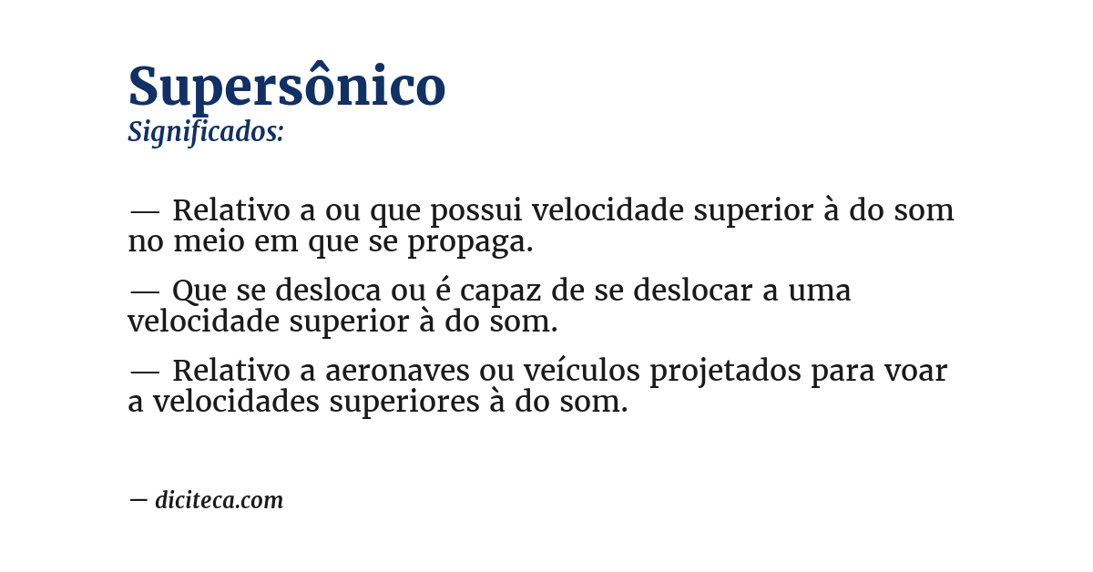 Significado de supersônico