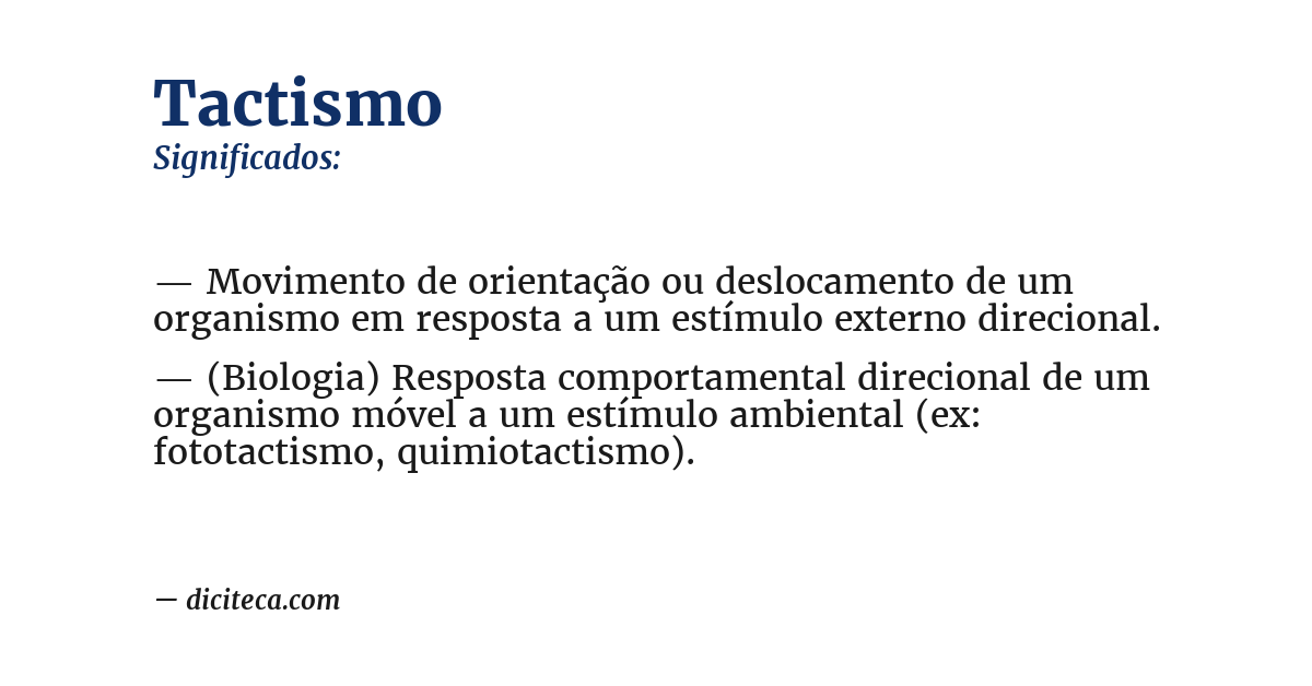 Significado de tactismo