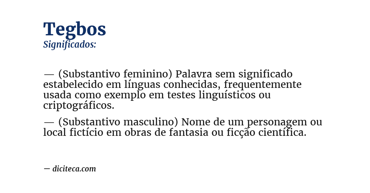 Significado de tegbos