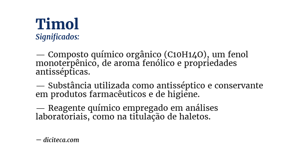 Significado de timol