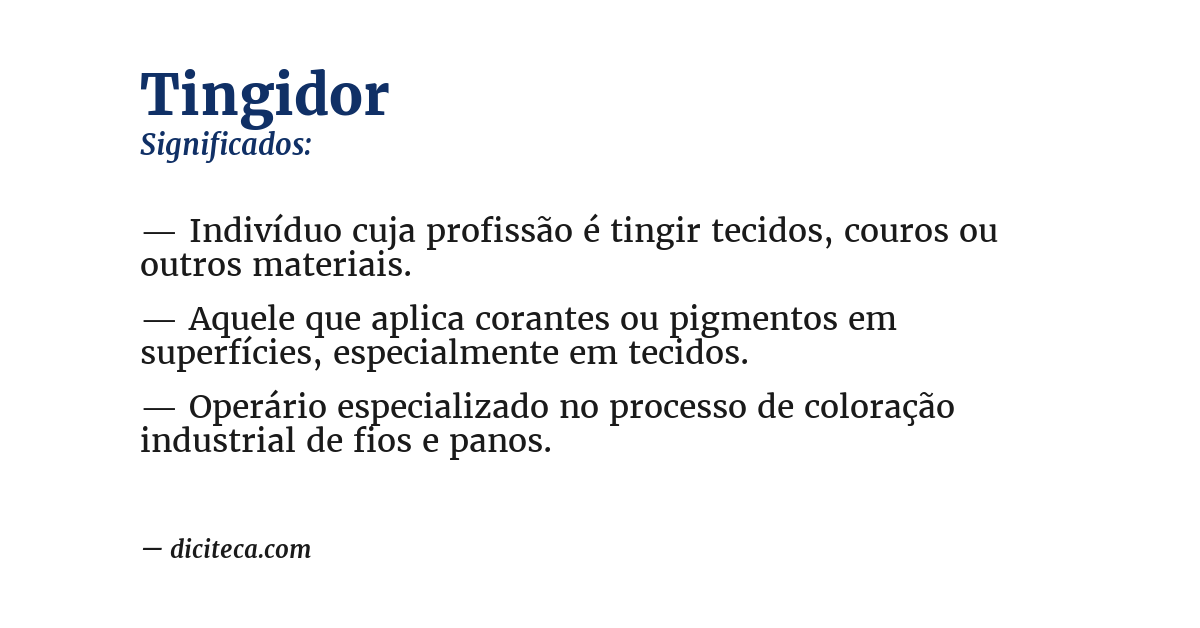 Significado de tingidor