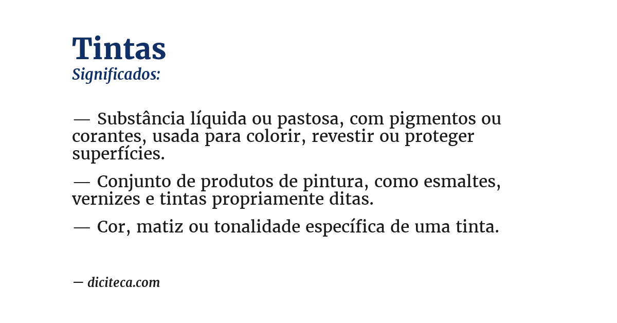 Significado de tintas