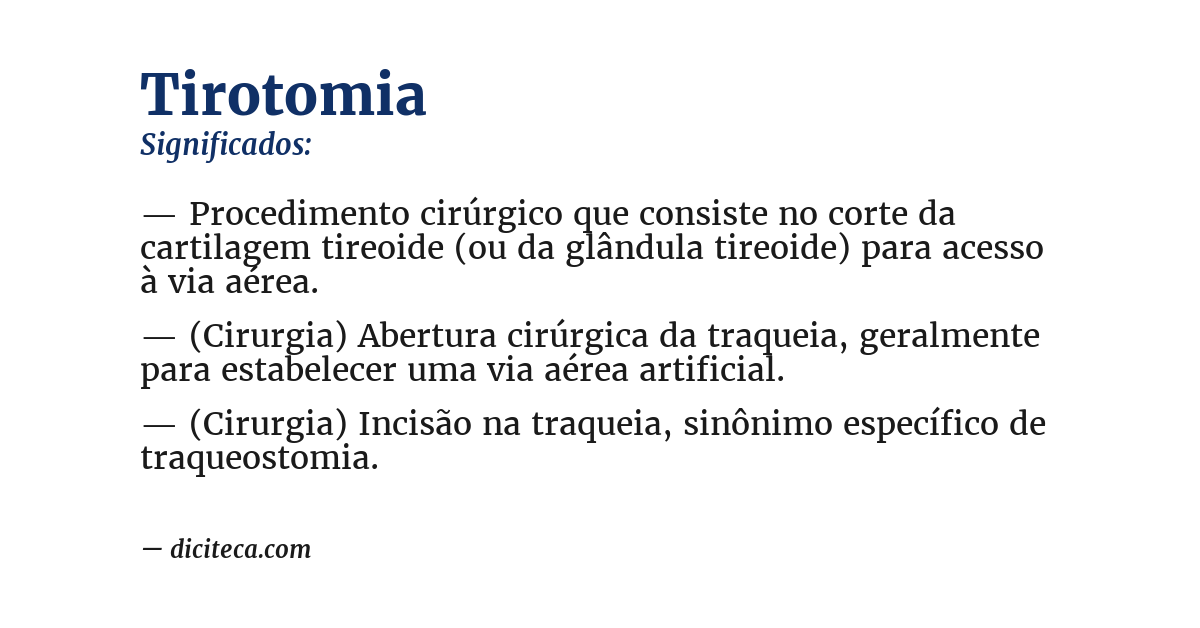 Significado de tirotomia