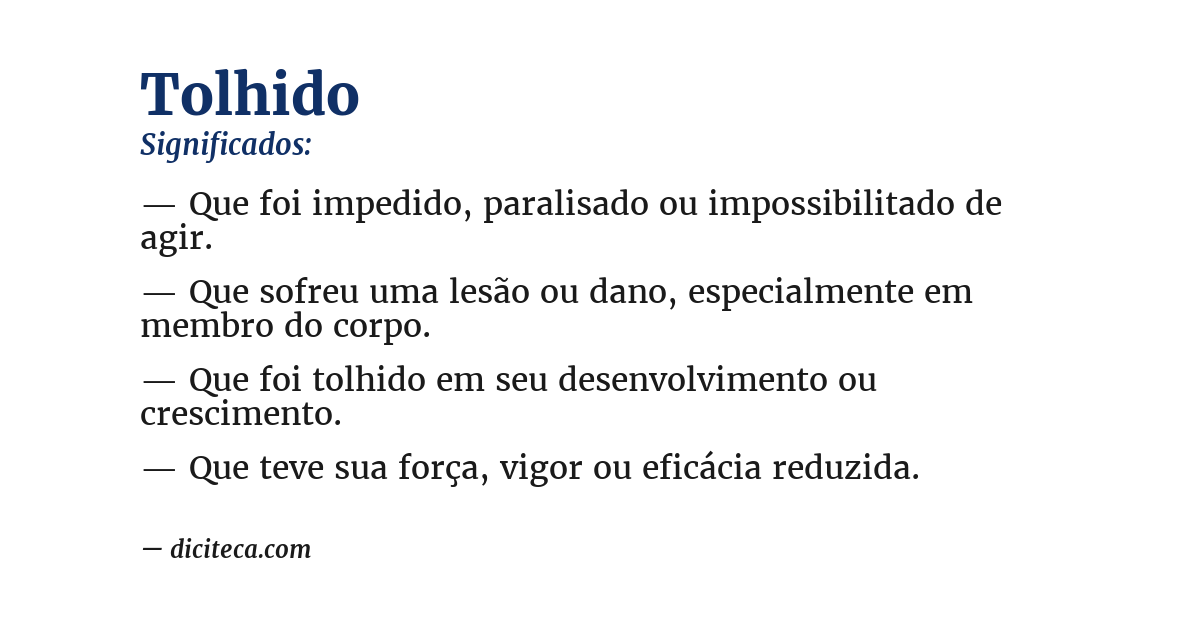 Significado de tolhido