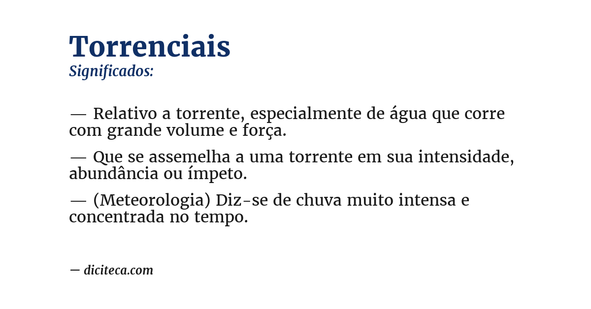 Significado de torrenciais