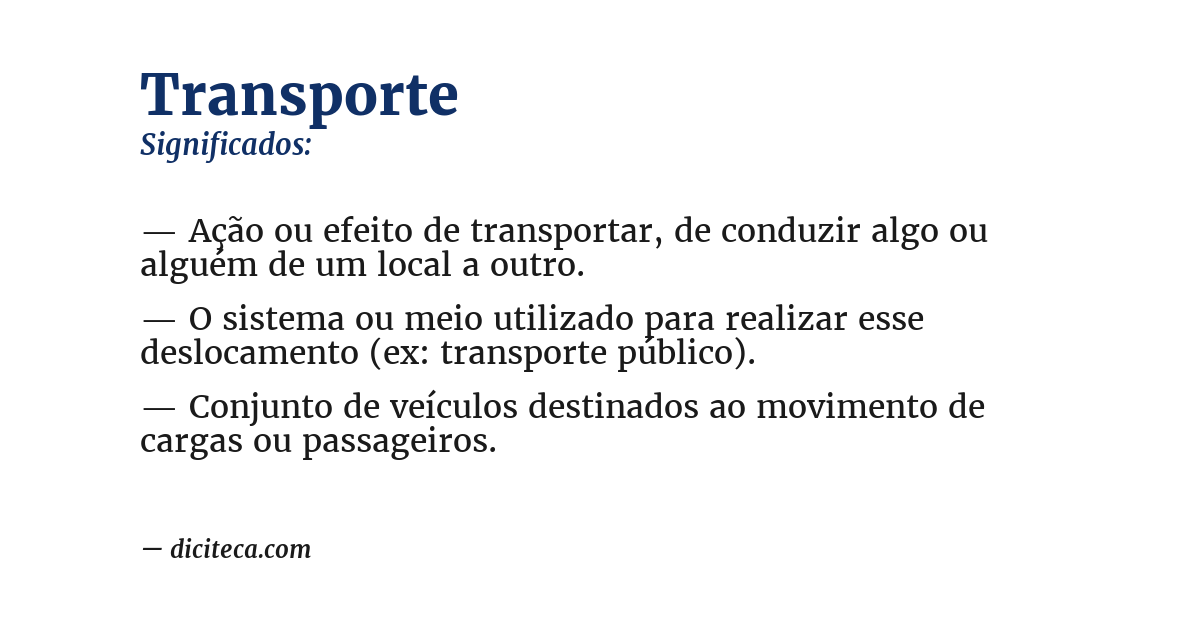 Significado de transporte