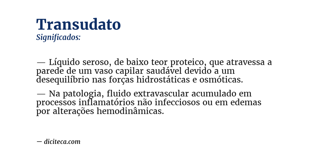 Significado de transudato