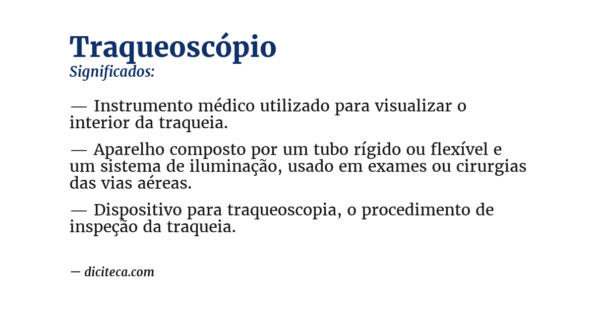 Significado de traqueoscópio