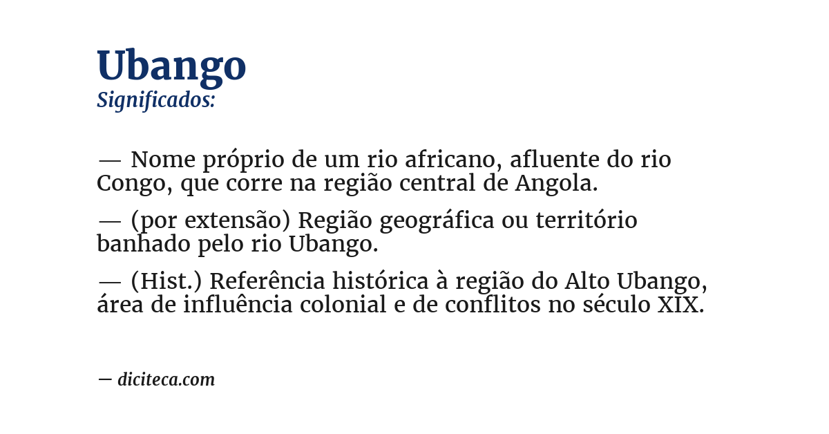 Significado de ubango