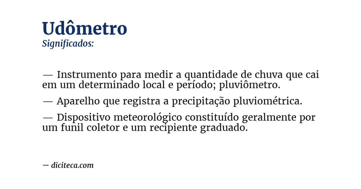 Significado de udômetro
