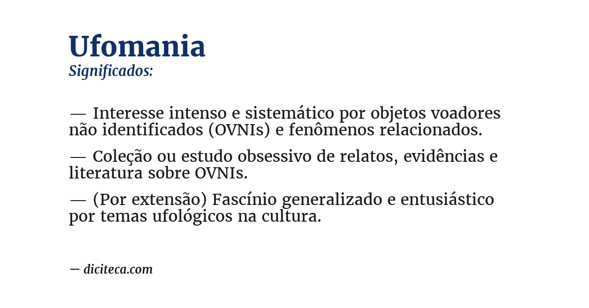 Significado de ufomania