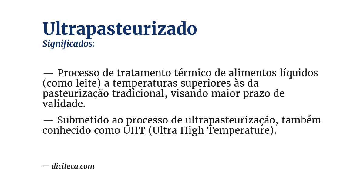 Significado de ultrapasteurizado
