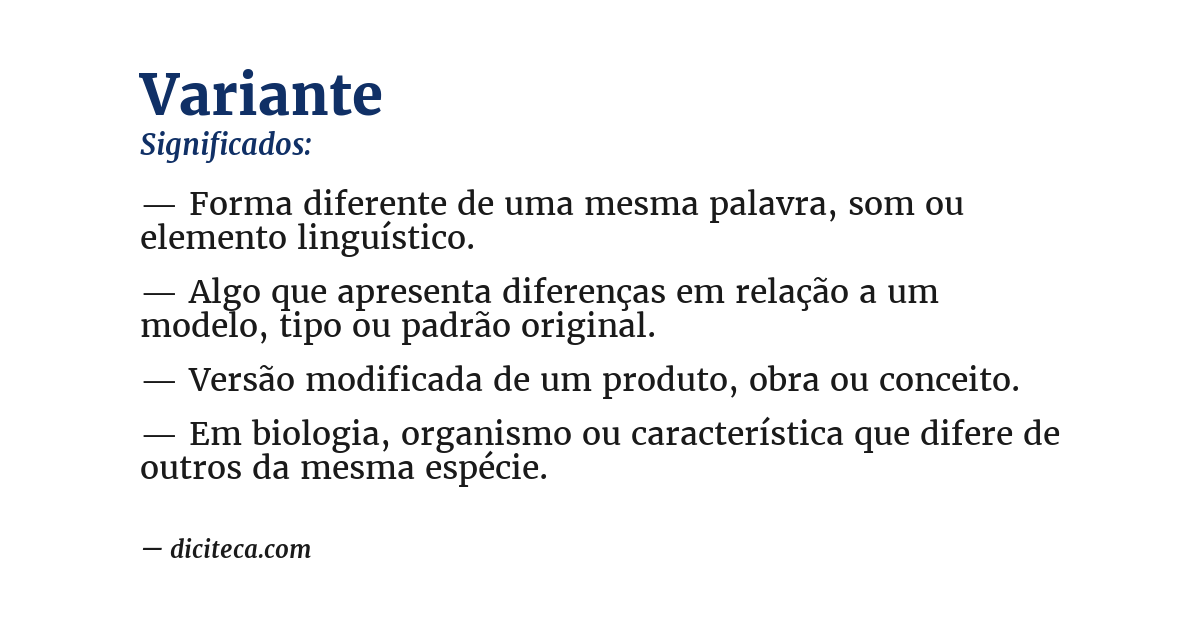 Significado de variante