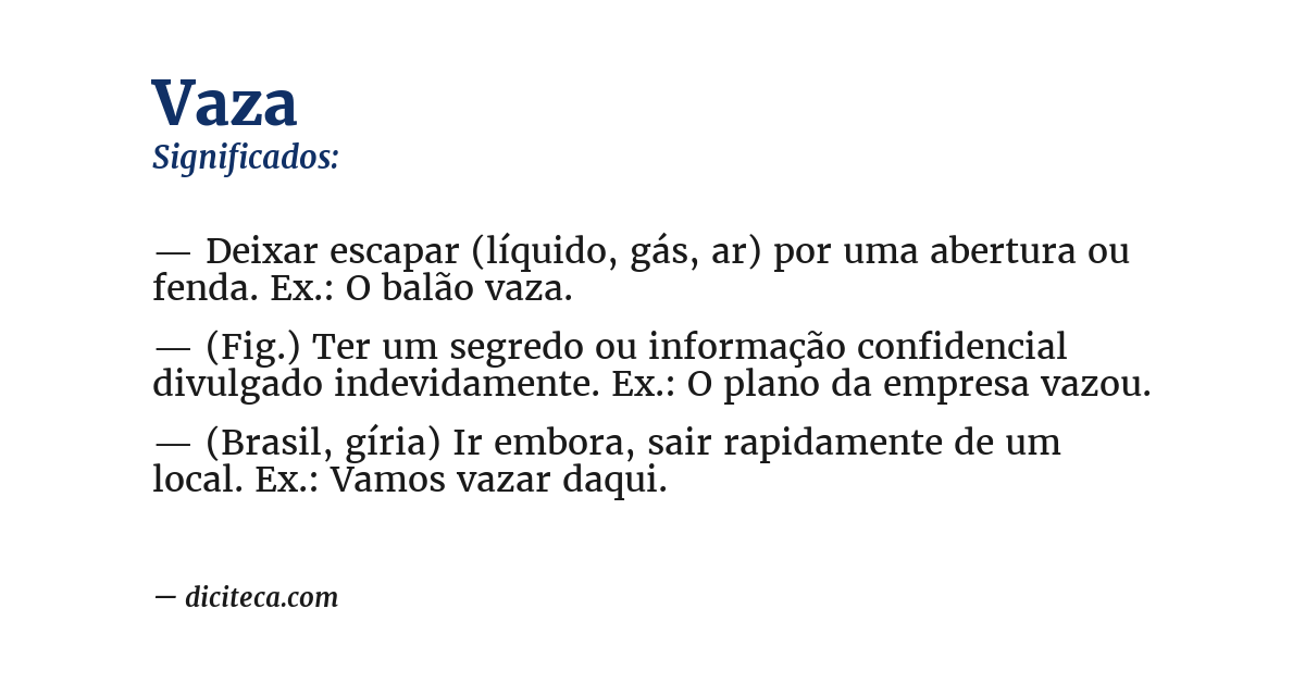Significado de vaza