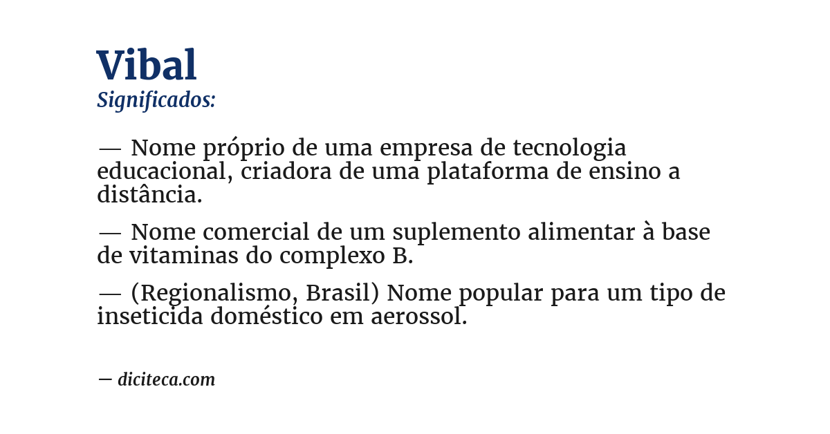 Significado de vibal