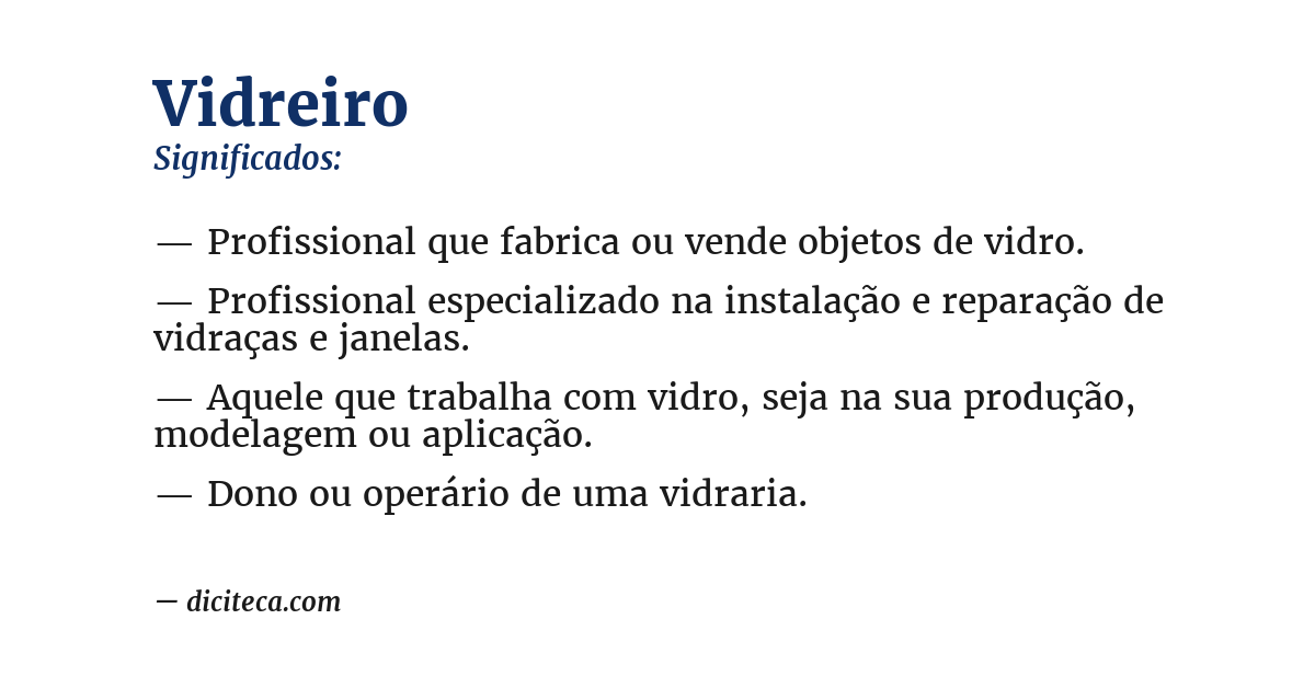 Significado de vidreiro