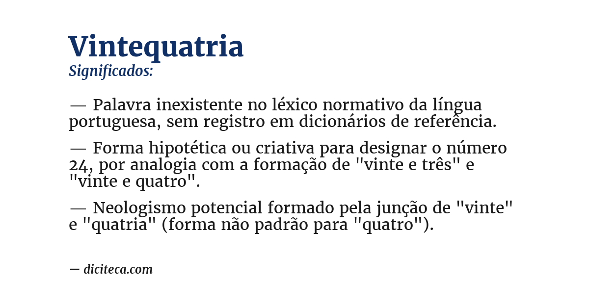 Significado de vintequatria