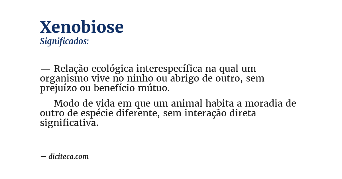 Significado de xenobiose