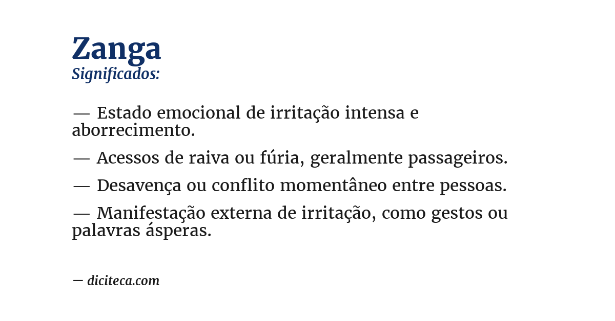 Significado de zanga