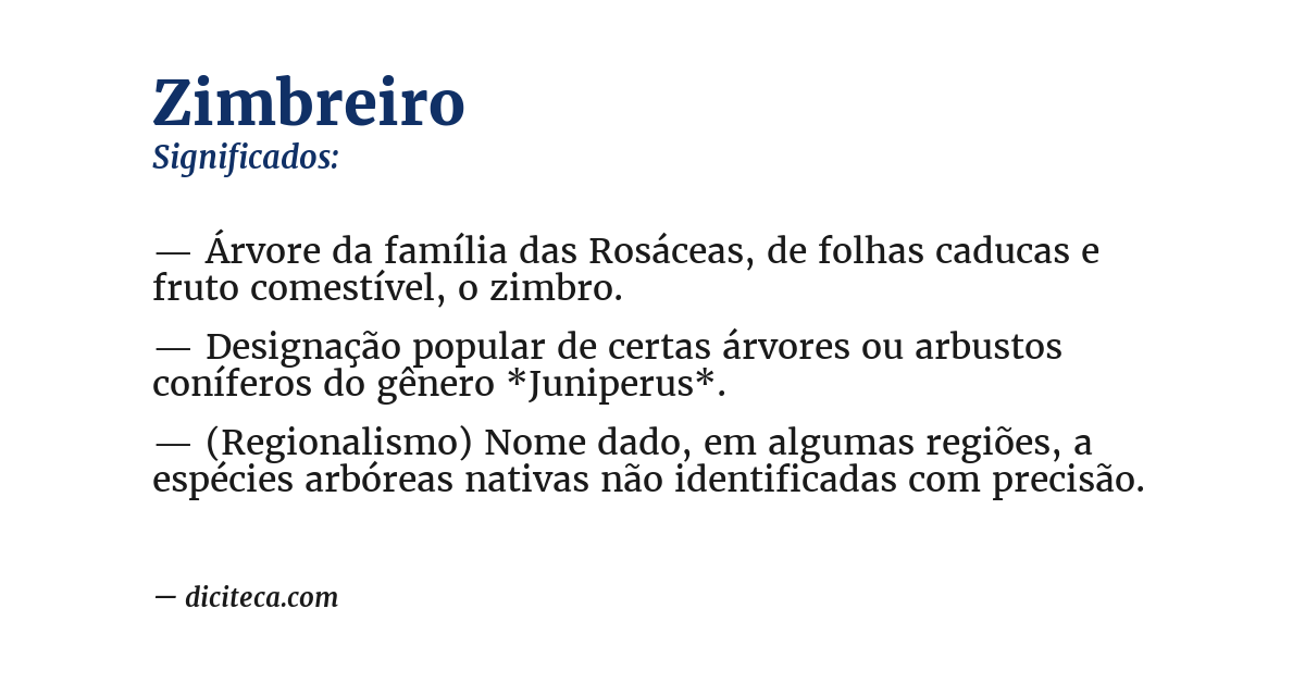 Significado de zimbreiro