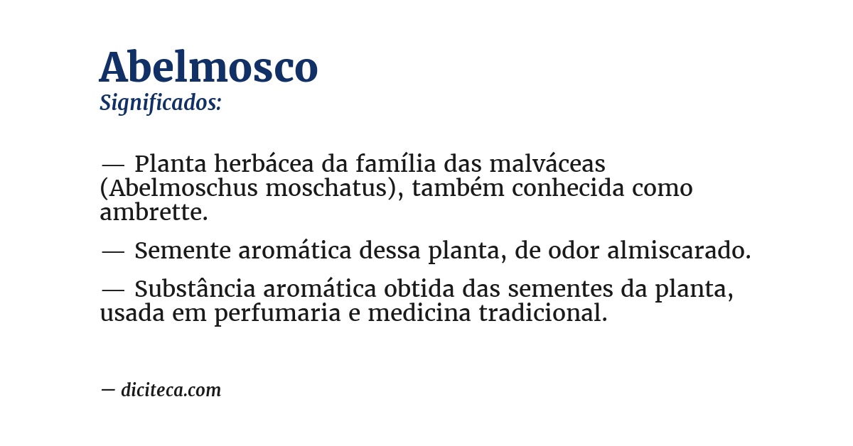 Significado de abelmosco