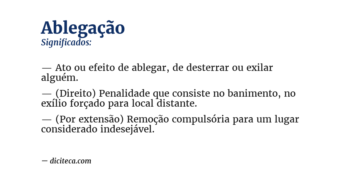 Significado de ablegação