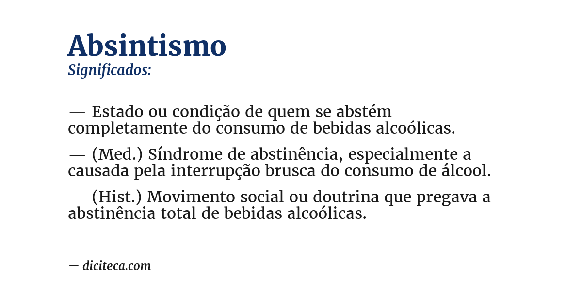Significado de absintismo