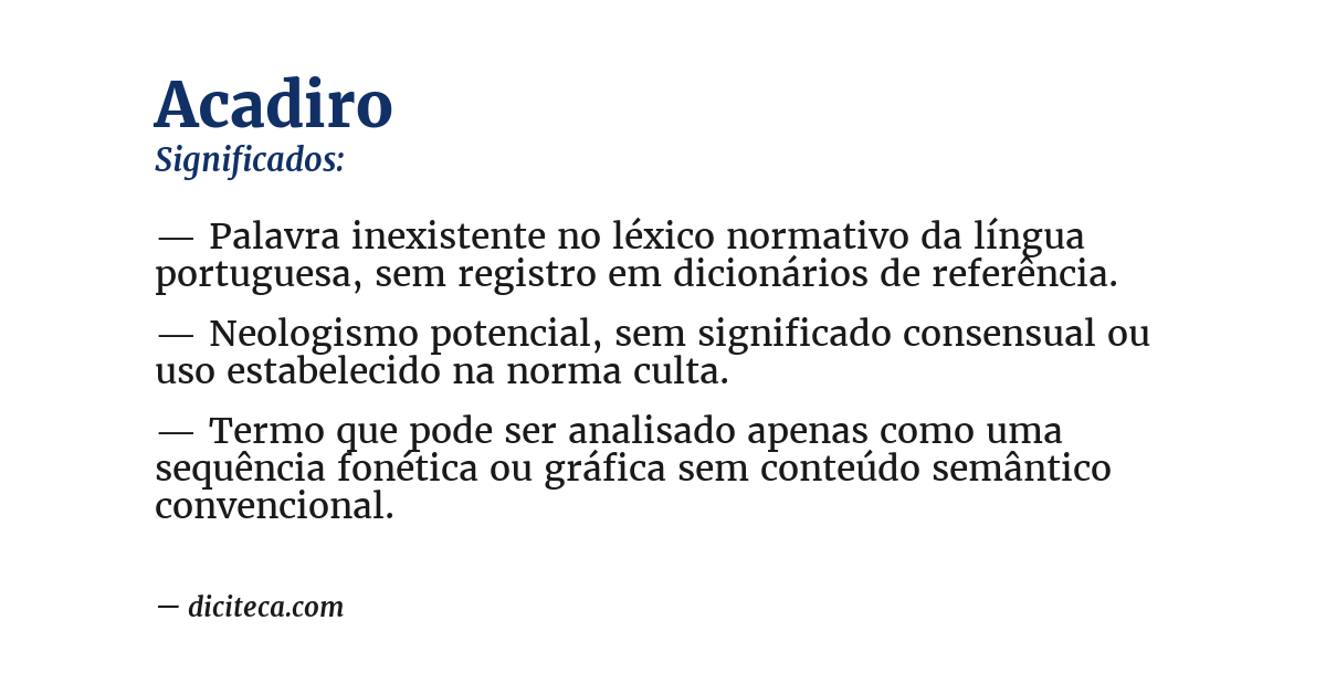 Significado de acadiro