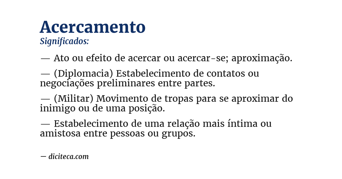 Significado de acercamento