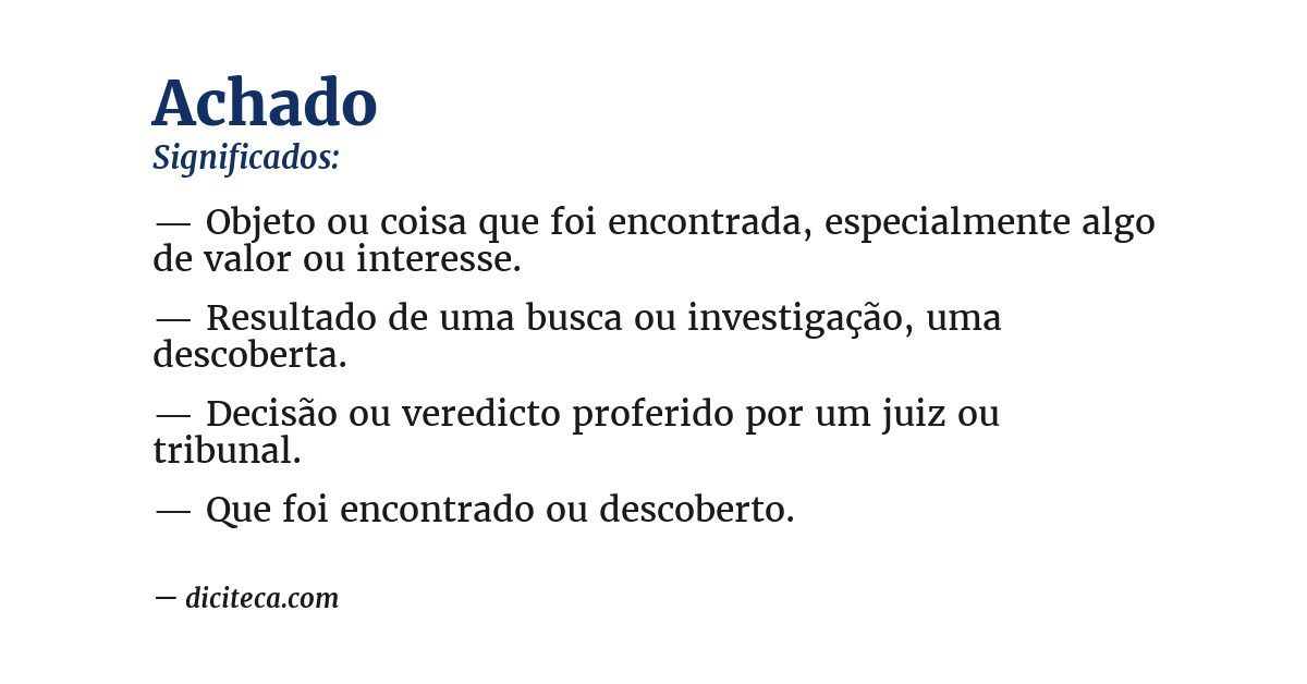 Significado de achado