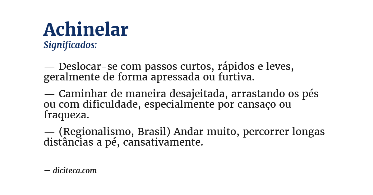 Significado de achinelar