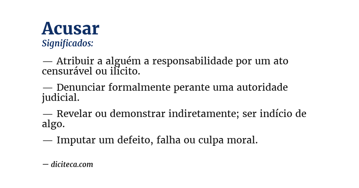 Significado de acusar