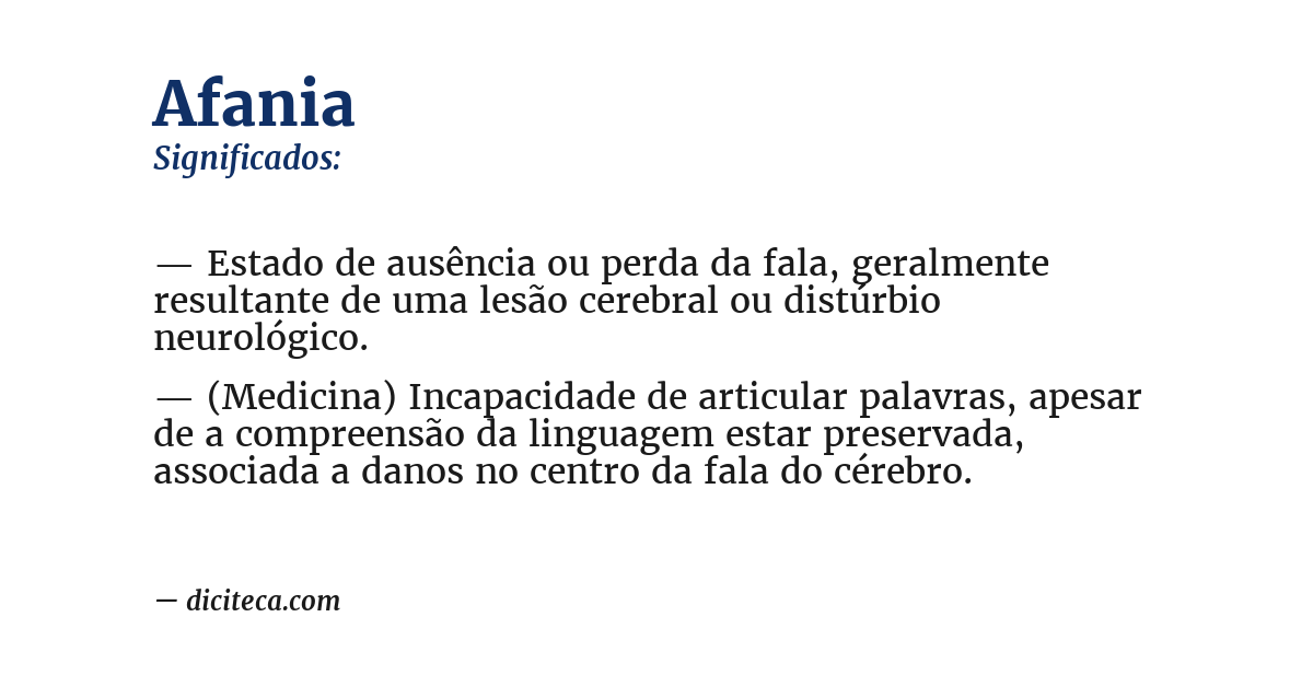 Significado de afania