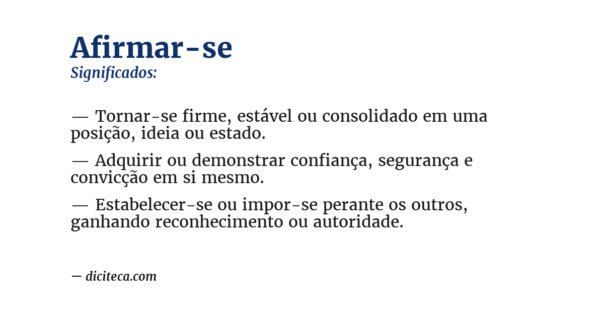 Significado de afirmar-se
