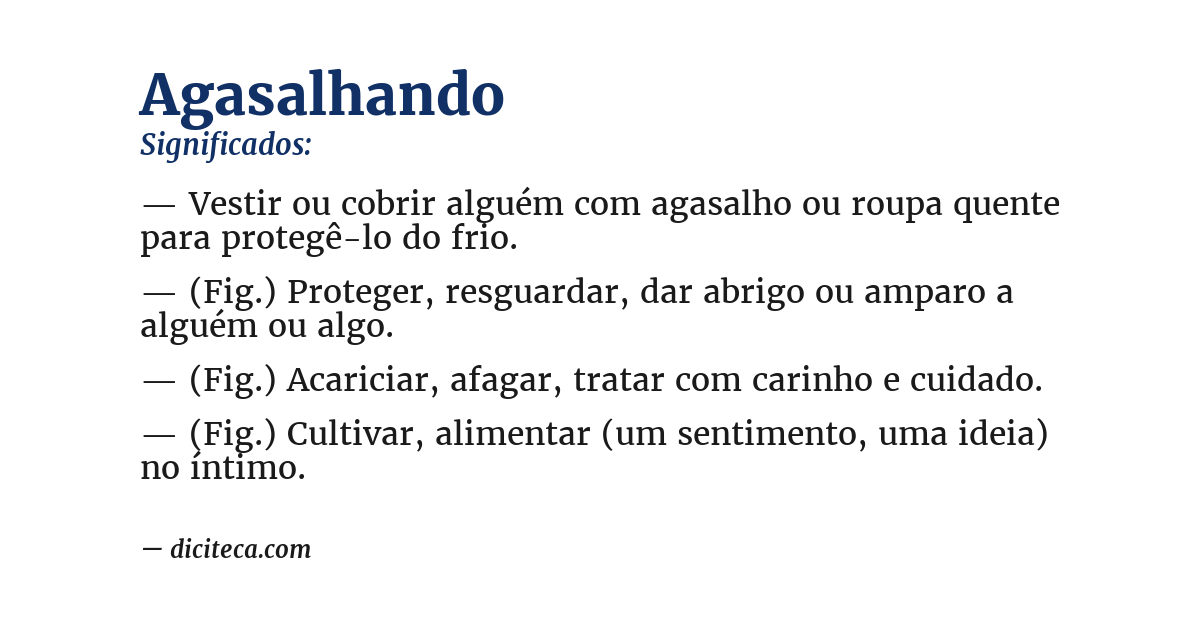 Significado de agasalhando